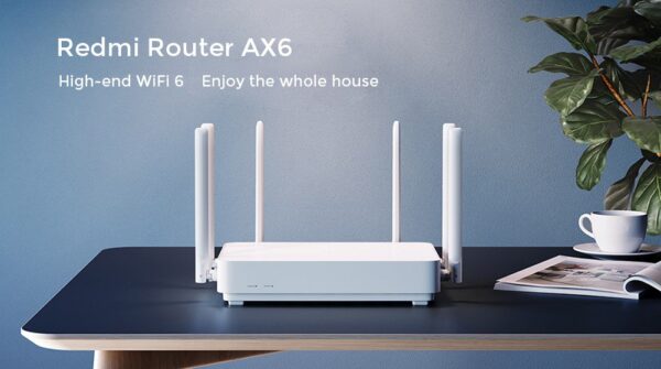 Xiaomi Redmi AX6 Router 6 Core WiFi 6 Dual Band Wireless WiFi Router Support Mesh OFDMA 2976MBps 6xAntennas 512MB Wireless Signal Booster Children Protection - White